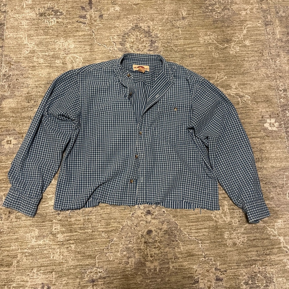 Blue Checkered Button Down Shirt